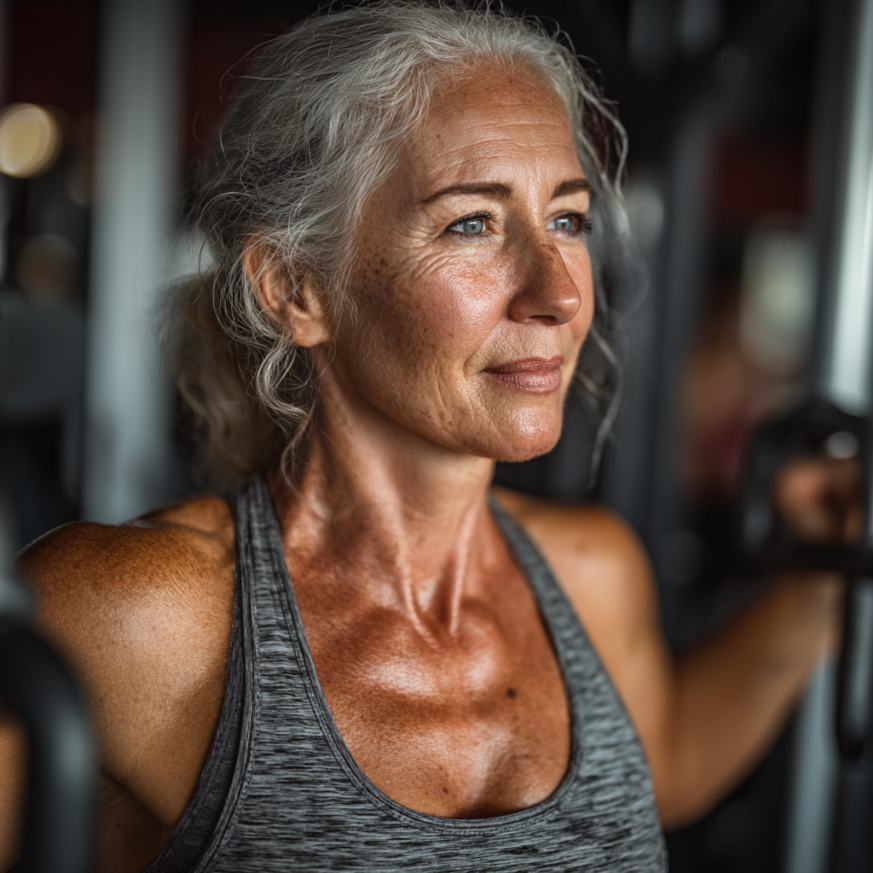 Активні літні люди на тренуванні